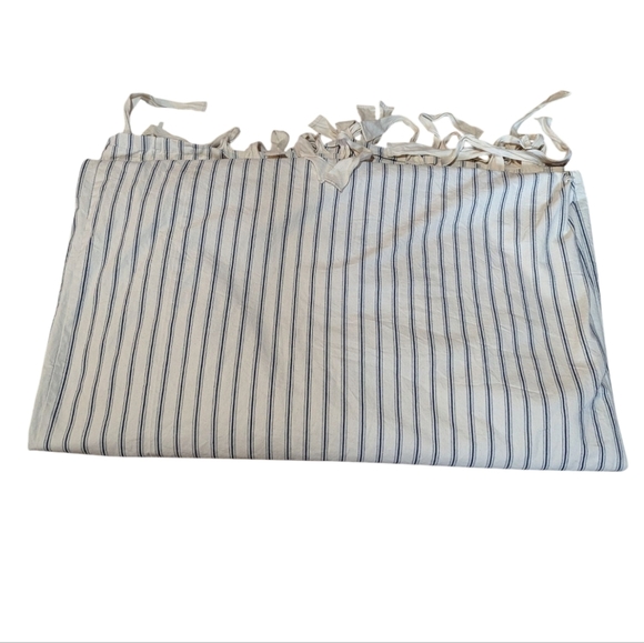 Ballard Designs Duvet Cover TWIN 100% Cotton Striped Natural Blue Preppy - Picture 2 of 4